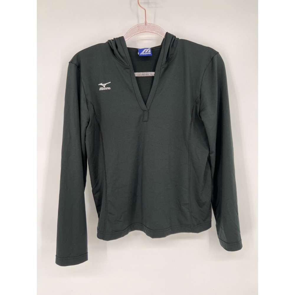 MIZUNO Black Hoodie long sleeve running top Women's Sz S‎